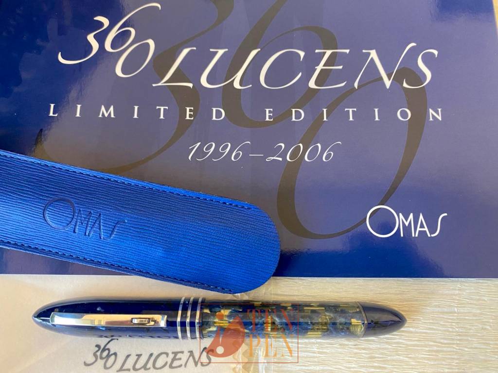 筆記具 OMAS Lucens Blue Limited Edition EF Omas Limited Edition Blue Lucens Fountain Pen and Pencil